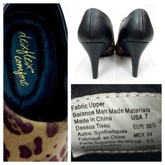 Dexflex Comfort Women's Leopard Heeled Side Zip Ankle Vegan Booties Size 7 - Picture 8 of 11